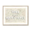 York Is Our Happy Place Quote On Map Print Of York | Map Art - Framed
