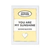 You Are My Sunshine Song Lyric On Vintage Style Book Cover - Unframed