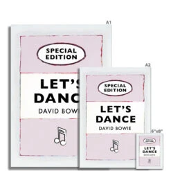 Let's Dance Lyric On Vintage Style Book Cover Print - Unframed -Beach House Art a1a614ec ced9 466a 9796 d8302f4337ed