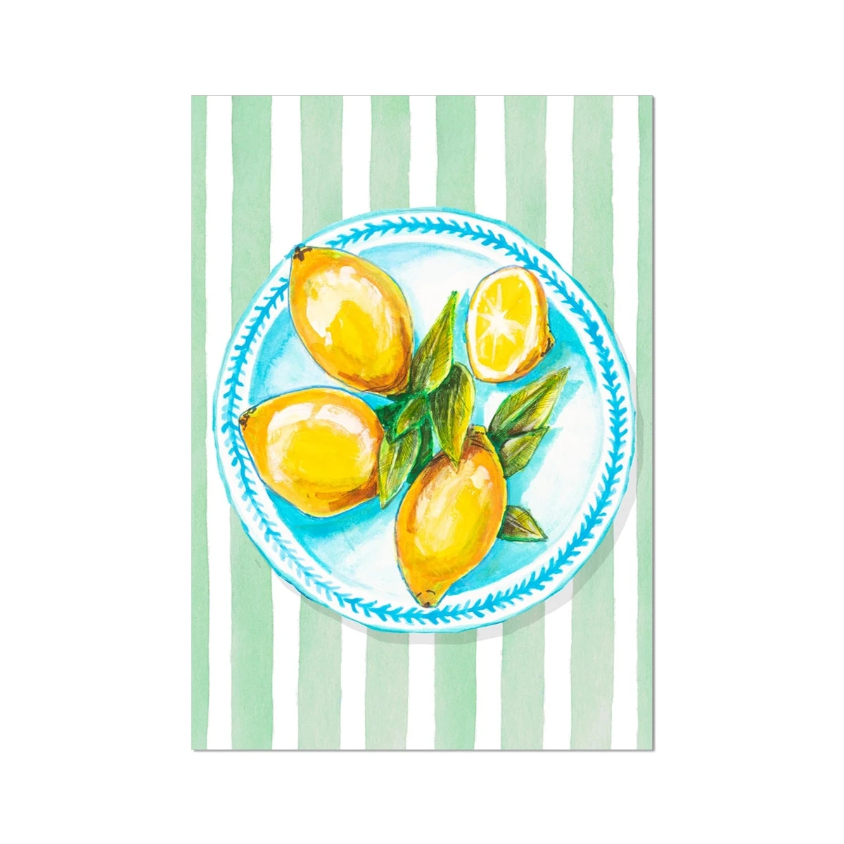 Lemon Painting on Green Stripe | Kitchen Wall Art - Unframed Lemon Painting On Green Stripe | Kitchen Wall Art - Unframed -Beach House Art a61ef743 7820 49a4 a33e 79477edd0f09