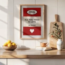 All You Need Is Love | Book Cover Art Print - Unframed -Beach House Art all you need is love