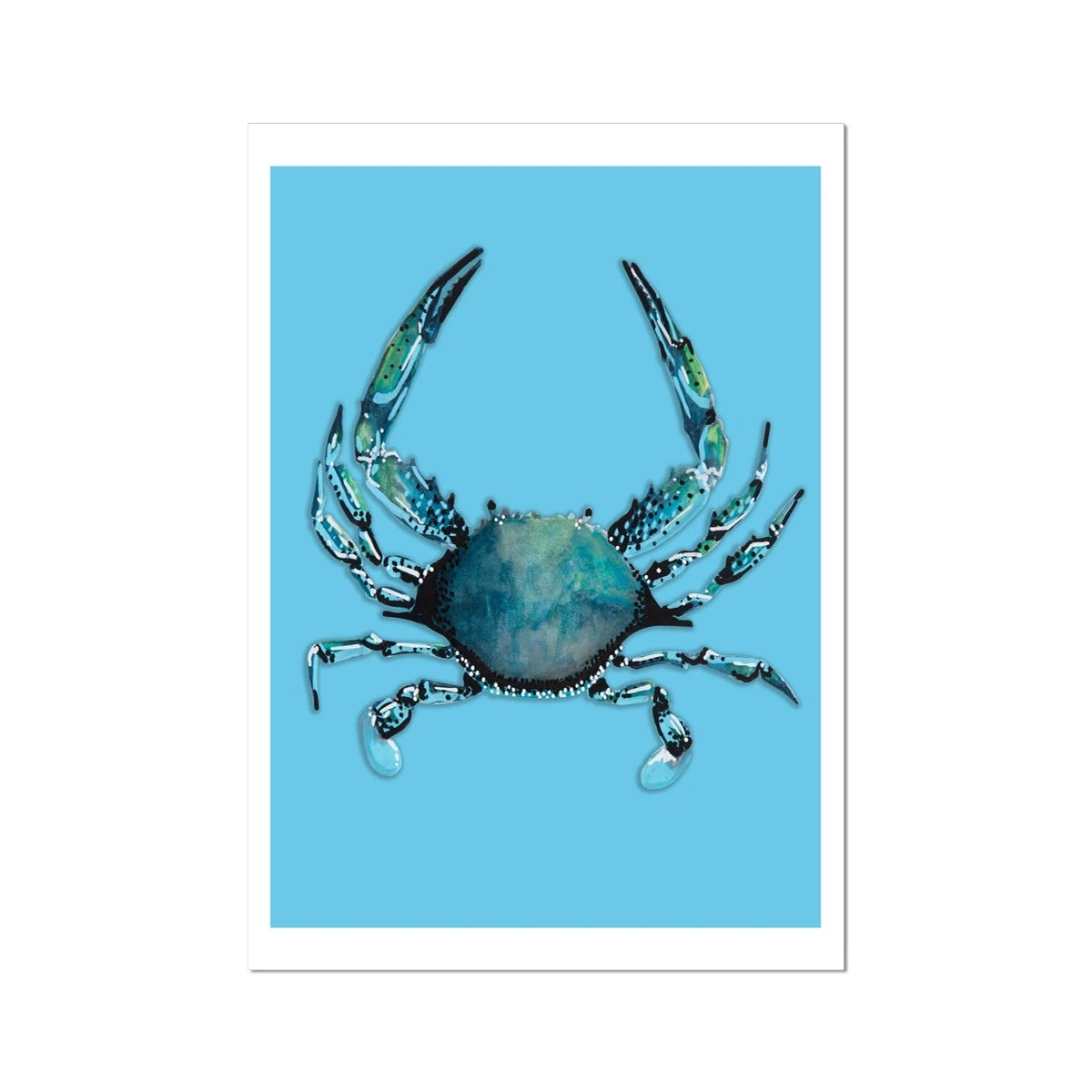 Crab Art Print | Colourful Kitchen Wall Art | Crab Painting on Blue - Unframed Crab Art Print | Colourful Kitchen Wall Art | Crab Painting On Blue - Unframed -Beach House Art b12ac3e5 e255 4dd9 8aa9 1852fdbafb5b
