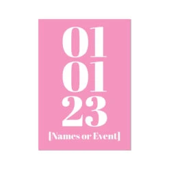Personalised Date Art | Custom Date Print | Pink - Unframed