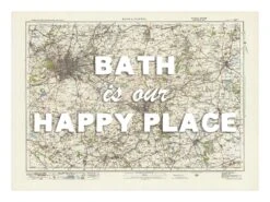 Personalised Vintage Map Print | Custom Location Poster | Favourite Place Art | White Font 9 Personalised Vintage Map Print | Custom Location Poster | Favourite Place Art | White Font -Beach House Art bath our hp wh low 1