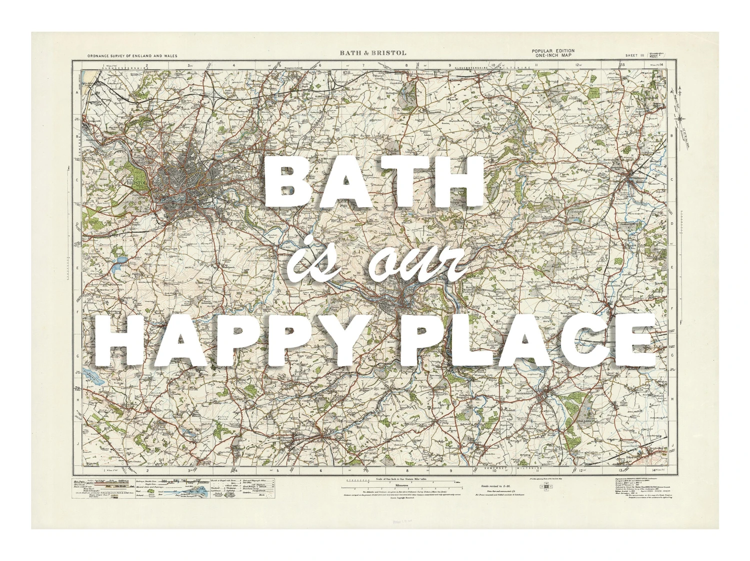 Personalised Vintage Map Print | Custom Location Poster | Favourite Place Art | White Font Personalised Vintage Map Print | Custom Location Poster | Favourite Place Art | White Font -Beach House Art bath our hp wh low 1