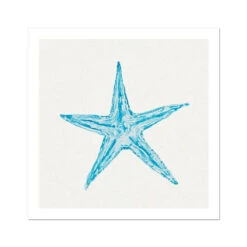 Aqua Watercolour Starfish Painting | Starfish Print - Unframed