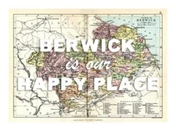 Personalised Vintage Map Print | Custom Location Poster | Favourite Place Art | White Font 12 Personalised Vintage Map Print | Custom Location Poster | Favourite Place Art | White Font -Beach House Art berw our hp wh loiw 1