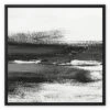 Monochrome Coast Painting | Black & White Beach Painting - Framed Canvas