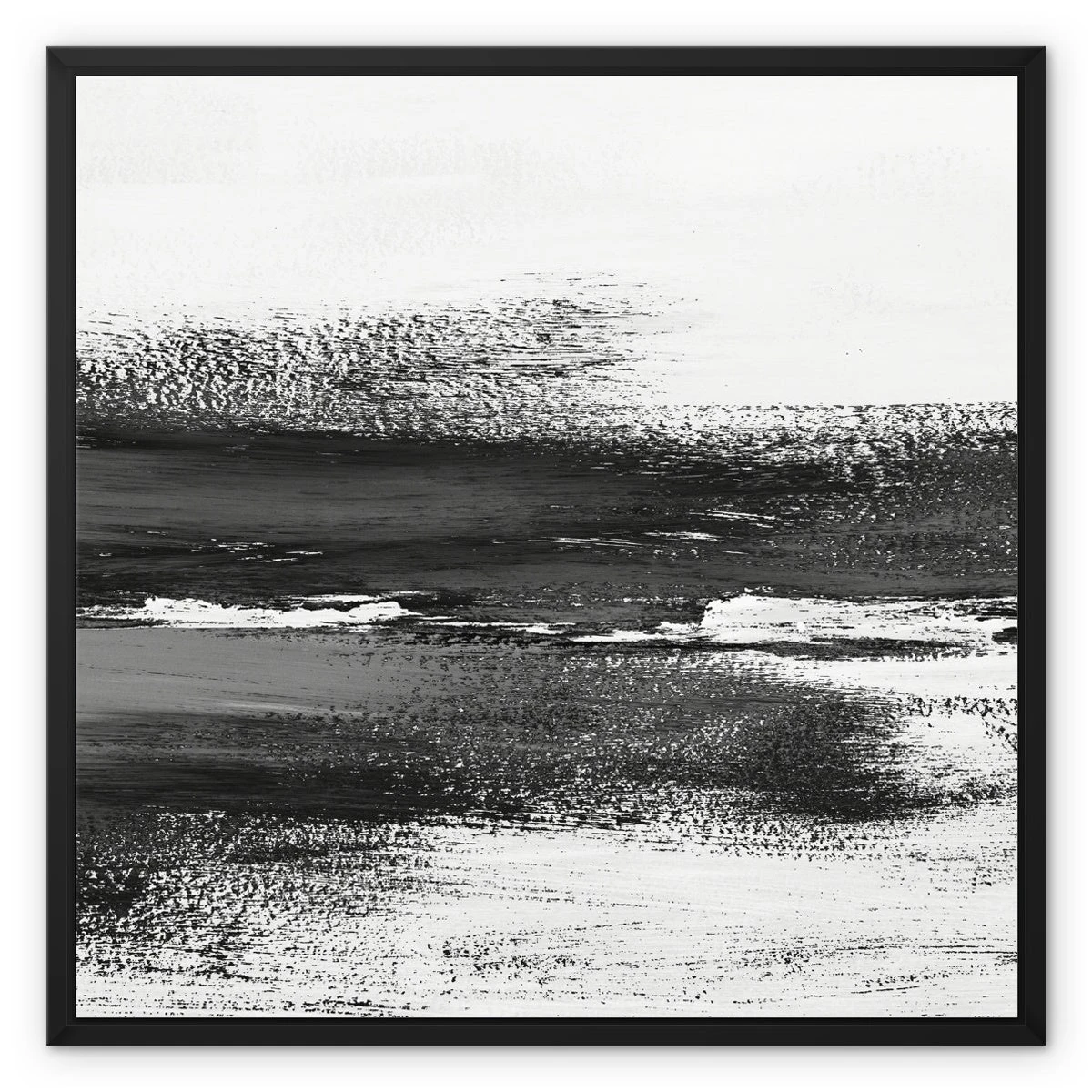 Monochrome Coast Painting | Black & White Beach Painting - Framed Canvas Monochrome Coast Painting | Black & White Beach Painting - Framed Canvas -Beach House Art bfe6376e 7ee8 44c9 9450 b82003ee3632