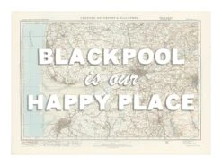 Personalised Vintage Map Print | Custom Location Poster | Favourite Place Art | White Font 14 Personalised Vintage Map Print | Custom Location Poster | Favourite Place Art | White Font -Beach House Art bpool our hp wh low