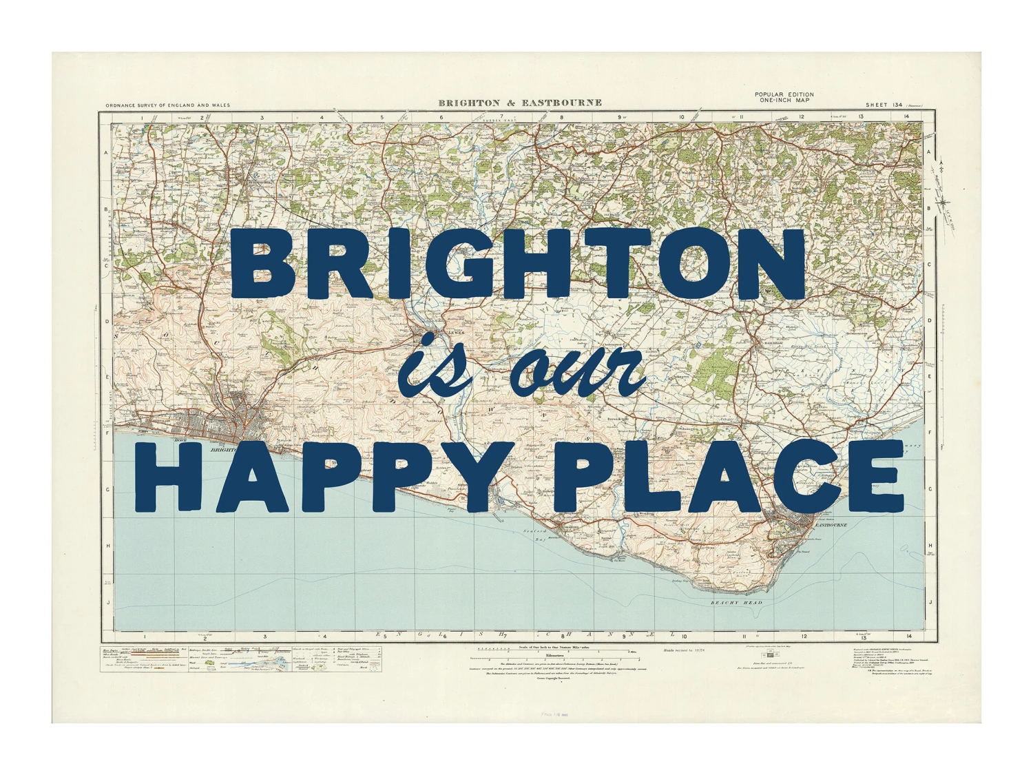 Personalised Vintage Map Print | Custom Location Poster | Favourite Place Art | Blue Font Personalised Vintage Map Print | Custom Location Poster | Favourite Place Art | Blue Font -Beach House Art bright our hp nv low