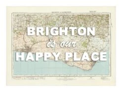 Personalised Vintage Map Print | Custom Location Poster | Favourite Place Art | White Font 15 Personalised Vintage Map Print | Custom Location Poster | Favourite Place Art | White Font -Beach House Art bright our hp wh low