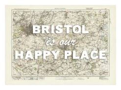 Personalised Vintage Map Print | Custom Location Poster | Favourite Place Art | White Font 16 Personalised Vintage Map Print | Custom Location Poster | Favourite Place Art | White Font -Beach House Art bris our hp wh low 1