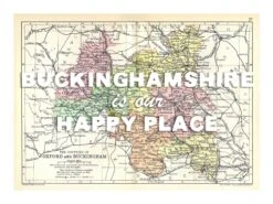 Personalised Vintage Map Print | Custom Location Poster | Favourite Place Art | White Font 17 Personalised Vintage Map Print | Custom Location Poster | Favourite Place Art | White Font -Beach House Art bucks wh low