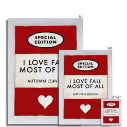 Autumn Leaves Quote On Vintage Style Book Cover Print - Unframed -Beach House Art c982ea19 dbc2 4f5e 8c3a f1af2ca35ee9