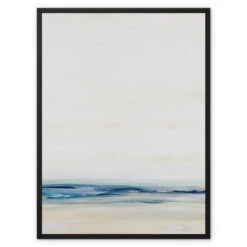 Coastal Study Painting | Portrait | Abstract Beach Painting - Framed Canvas