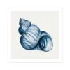 Indigo Watercolour Shell Painting | Shell Art Print - Unframed