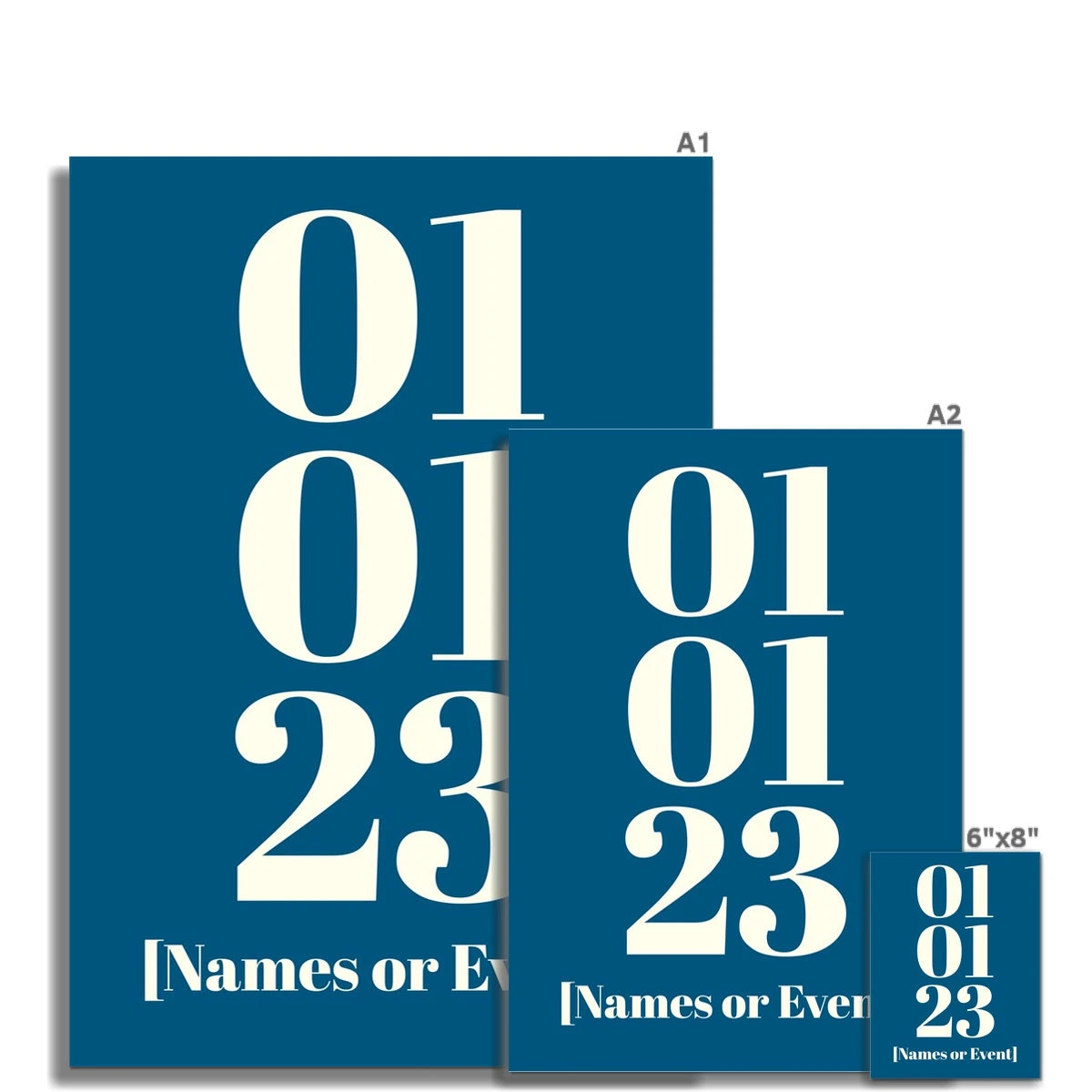 Personalised Date Art | Custom Date Print | Marine Blue - Unframed Personalised Date Art | Custom Date Print | Marine Blue - Unframed -Beach House Art cc9a3a2d 14c8 48c1 b256 ba578f97b15f