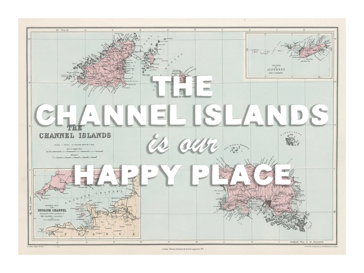 Personalised Vintage Map Print | Custom Location Poster | Favourite Place Art | White Font Personalised Vintage Map Print | Custom Location Poster | Favourite Place Art | White Font -Beach House Art chann our hp wh low