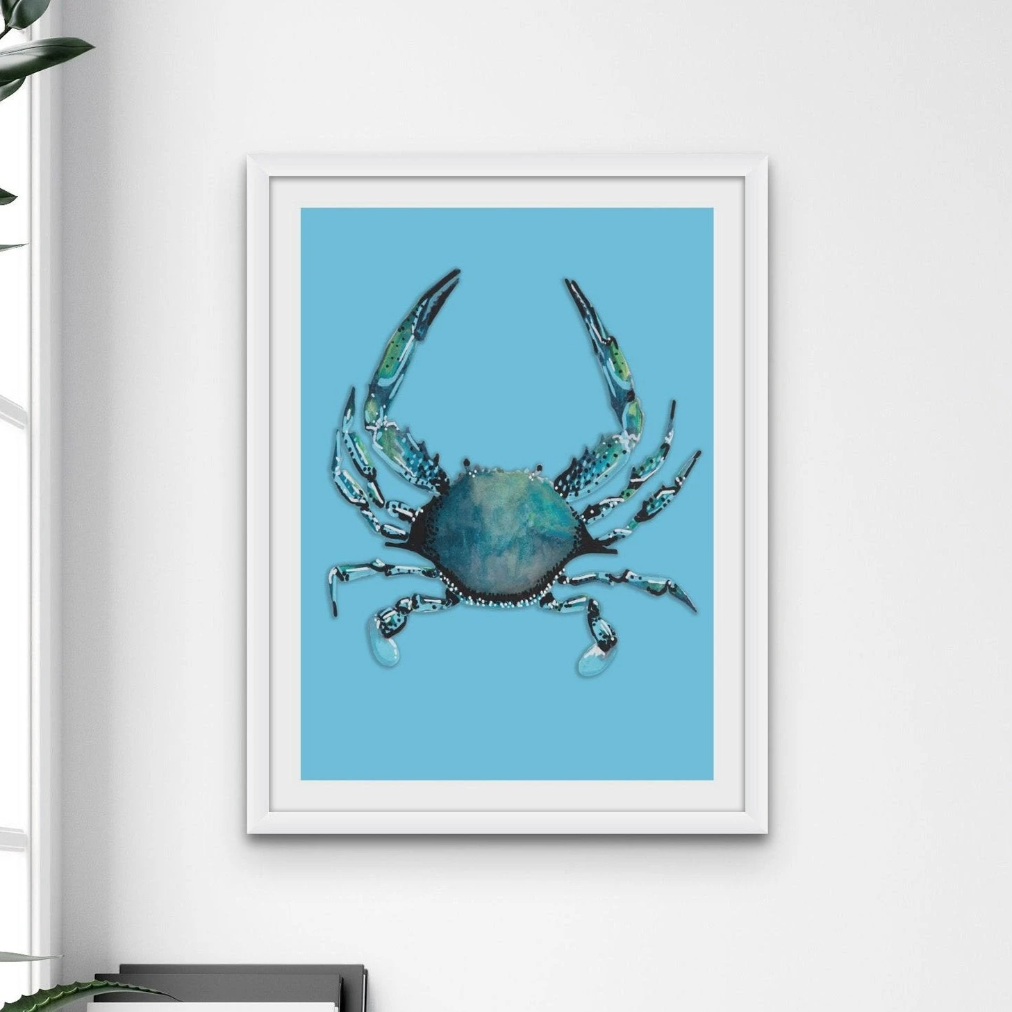 Crab Art Print |Colourful Kitchen Wall Art | Crab Painting on Blue - Framed Crab Art Print |Colourful Kitchen Wall Art | Crab Painting On Blue - Framed -Beach House Art crabblue de17bd73 53f3 4db6 a97f a2013603148f