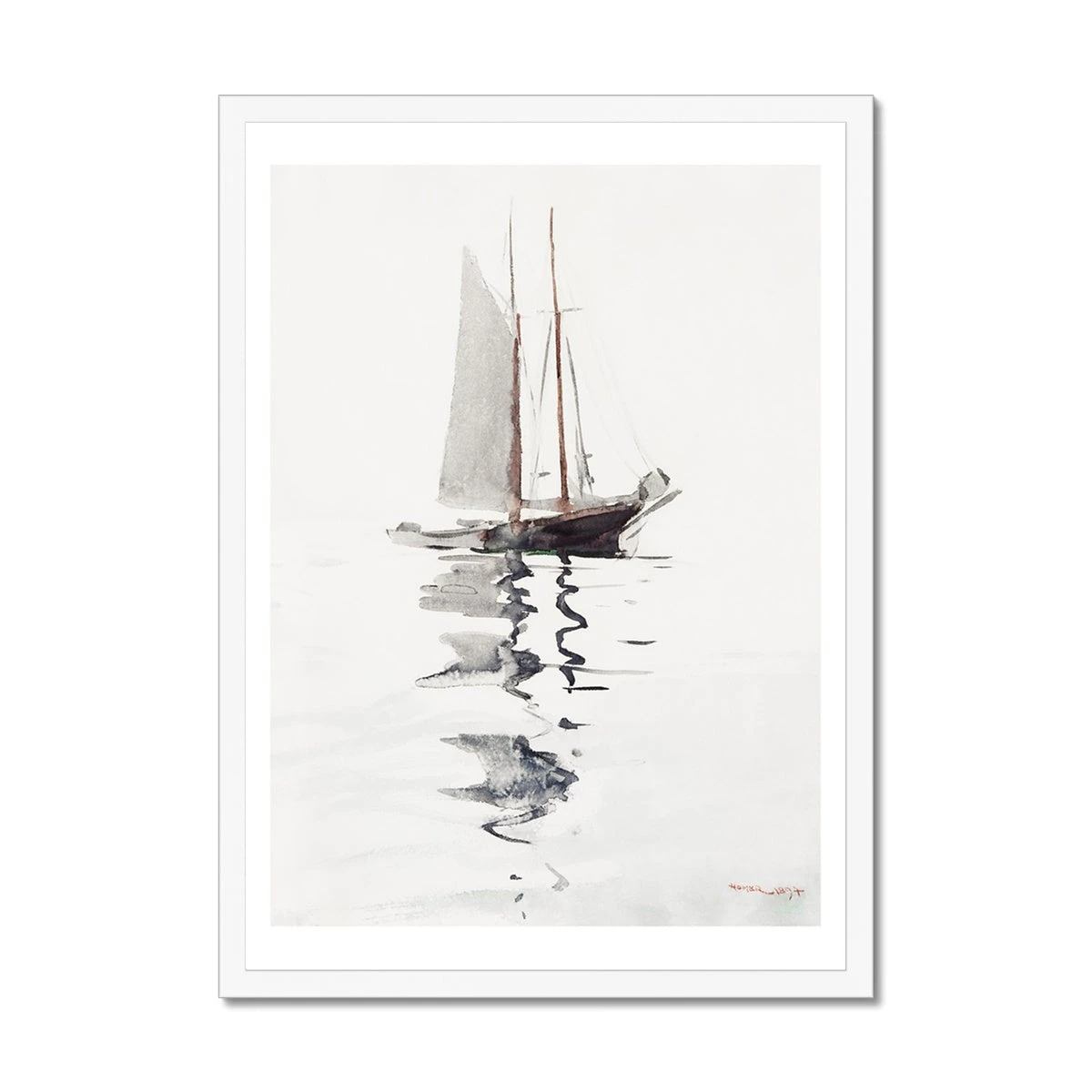 Schooner Boat Painting | Vintage Watercolour Boat Print - Framed Schooner Boat Painting | Vintage Watercolour Boat Print - Framed -Beach House Art d2141e6e 2a9b 41d2 9bc6 a0d3f0348ffb
