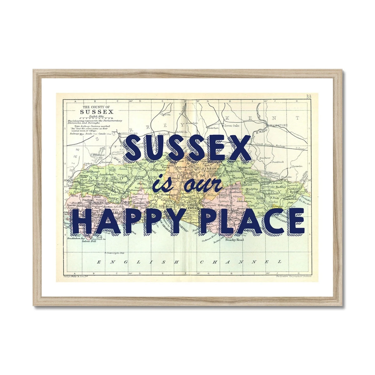 Sussex is our Happy Place | Dk Navy Special - Framed Sussex Is Our Happy Place | Dk Navy Special - Framed -Beach House Art d58eca7a 2533 4243 8d25 38e2d7bef999