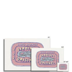 Sardine Painting | Pink Tin Of Sardine Print | Colourful Kitchen Art - Unframed -Beach House Art d5956a40 e1a1 4f0d a7dc 99e010a297c1