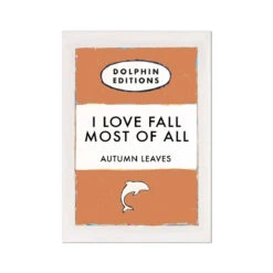 Autumn Leaves Quote On Vintage Book Cover Print - Unframed