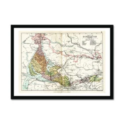 Dumbarton And Loch Lomond Vintage Map Print - Framed
