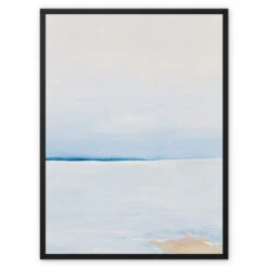 Modern Abstract Coastal Painting No 3 | Minimal Wall Art Print - Framed Canvas