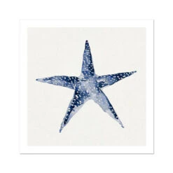 Indigo Dot Watercolour Starfish Painting | Starfish Art - Unframed