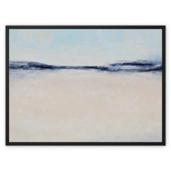 Tide Beach Painting| Sand | Abstract Sea Painting - Framed Canvas