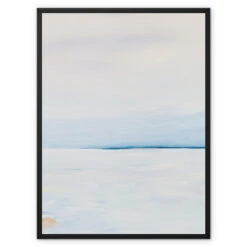 Modern Abstract Coastal Painting No 2 | Minimal Wall Art Print - Framed Canvas