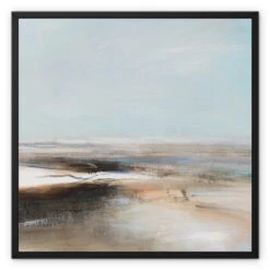 Sea Veil 1 Seascape | Coastal Visions Beach Painting Print - Framed Canvas