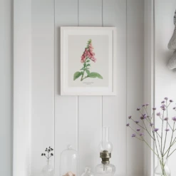 Foxglove Painting | Vintage Flower Print | Botanical Art - Unframed -Beach House Art foxglove Sq