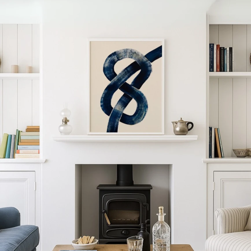 Figure of Eight Knot | Blue Abstract Line Art | Modern Nautical Wall Decor | Minimalist Print - Framed Figure Of Eight Knot | Blue Abstract Line Art | Modern Nautical Wall Decor | Minimalist Print - Framed -Beach House Art knot Sq 1 296c798a 4742 4d8d afae 1cdac94119d4