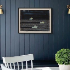 Night Fleet Print | Modern Seascape Painting - Unframed -Beach House Art nightfleetseapaintingindiningroom 2d183ddd e7c9 44bc 8fb3 113638a260e4