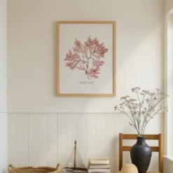 Seaweed Print | Pressed Seaweed Art (Fern Weed No2) - Unframed 4 Seaweed Print | Pressed Seaweed Art (Fern Weed No2) - Unframed -Beach House Art red seaweed print Sq