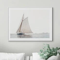 Sailing Yacht Painting | Vintage Watercolour Boat Print - Unframed -Beach House Art sailingboat2