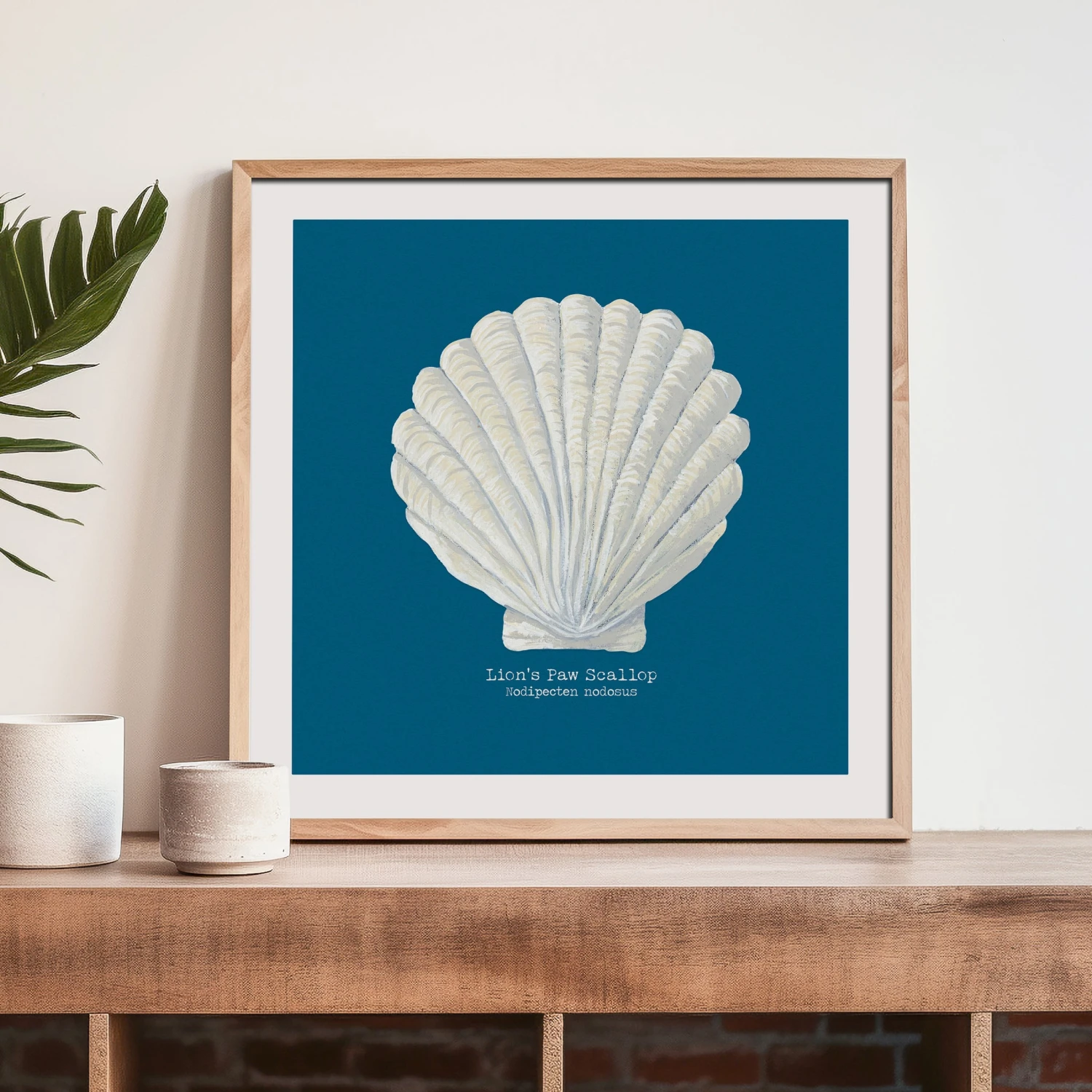 Hand-painted Scallop Shell Art Print | Marine Blue Background - Unframed Hand-painted Scallop Shell Art Print | Marine Blue Background - Unframed -Beach House Art scallop 5e65e8e1 e39b 4183 a337 bbbb468d38b0