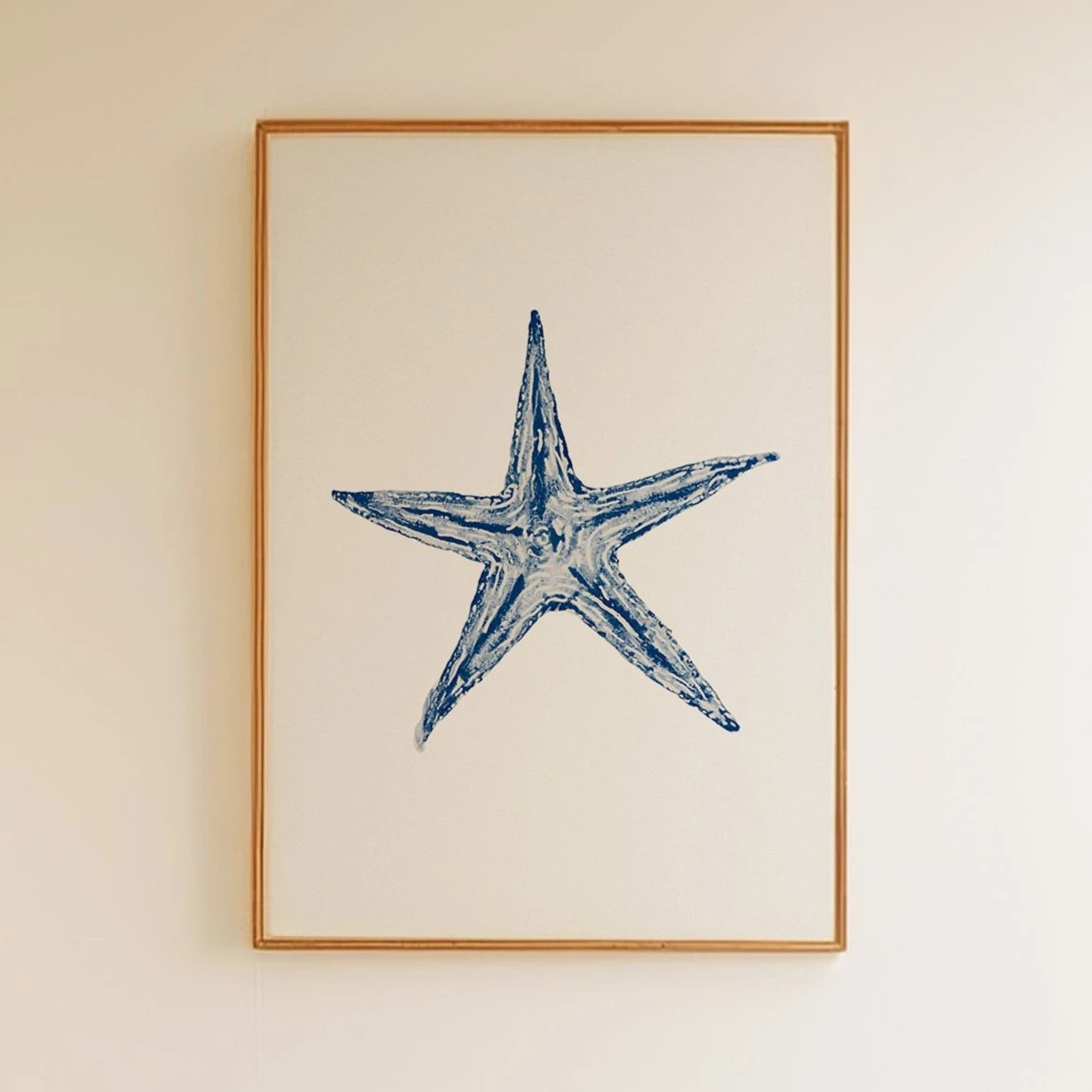 Watercolour Shell Art | Blue Art Starfish Print - Unframed Watercolour Shell Art | Blue Art Starfish Print - Unframed -Beach House Art starfish
