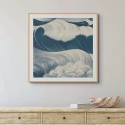 Wave Art Print | Seascape Wall Art Print - Unframed -Beach House Art vintagewavelow 1